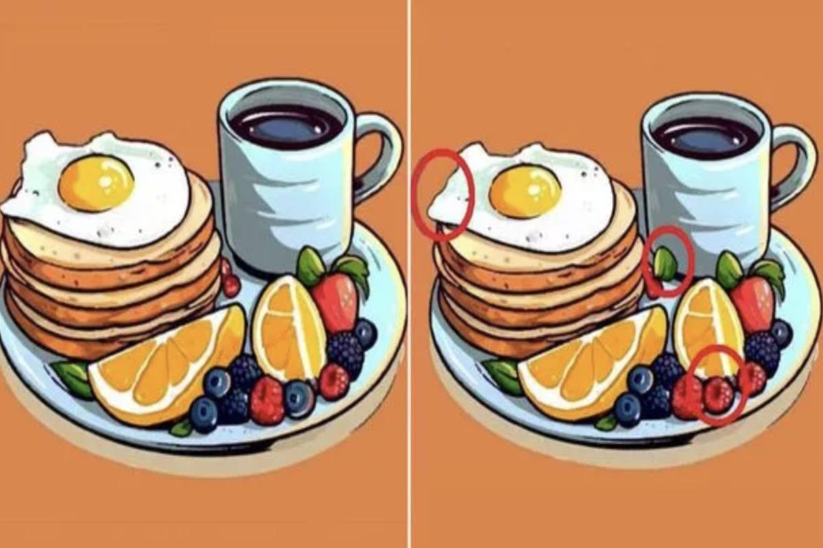 Само људи са високим коефицијентом интелигенције могу брзо пронаћи три разлике између тањира за доручак