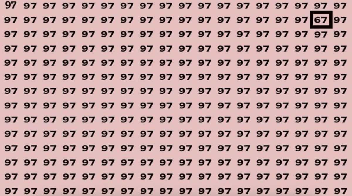 Прихватите изазов: само оштре очи могу уочити број 67 на слагалици за 3 секунде