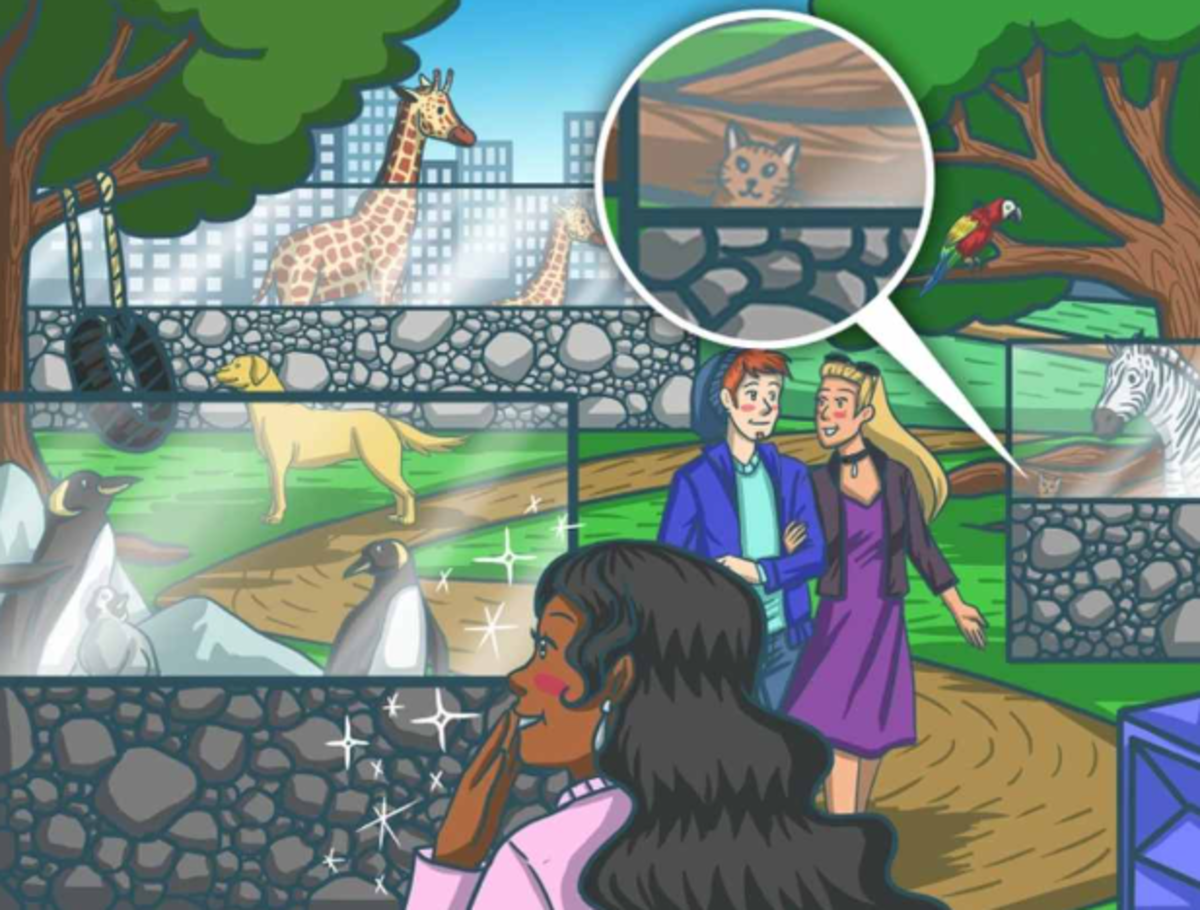 Мачку на слагалици је тешко брзо пронаћи / Бригхт Сиде цртеж