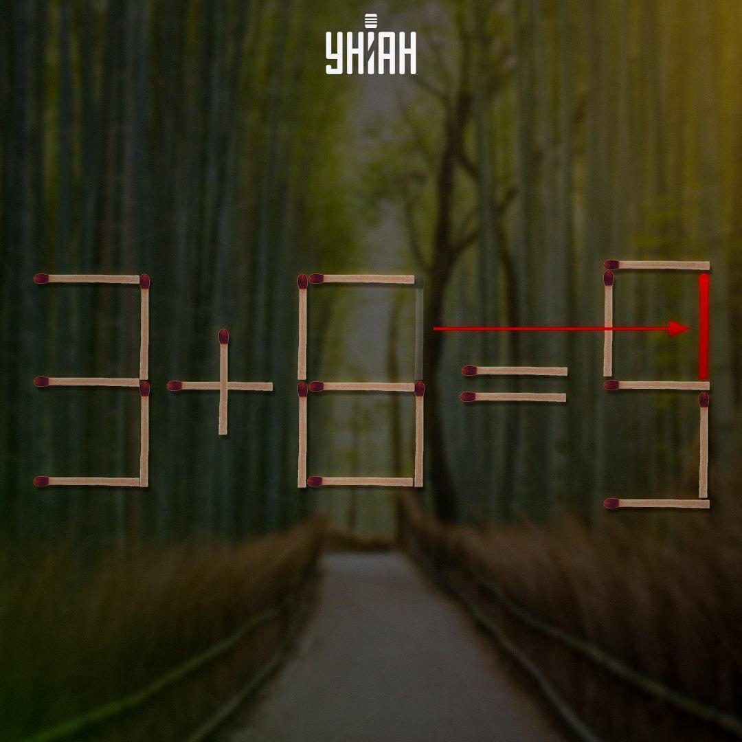 Да бисте решили загонетку, потребно је да померите једну шибицу / колаж УНИАН