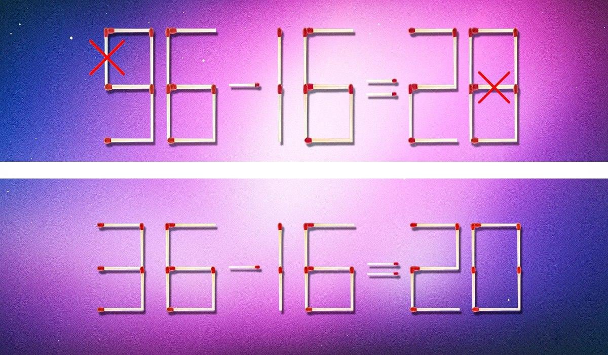 Потребно је да прецртате 2 шибице да би једнакост постала тачна: слагалица за геније