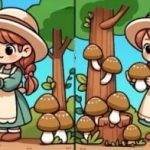 Тест интелигенције: пронађите 3 разлике на слици девојке са печуркама